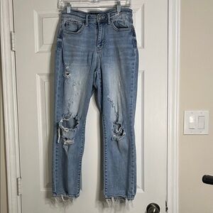 Judy Blue Distressed Light Blue Boyfriend Jeans
